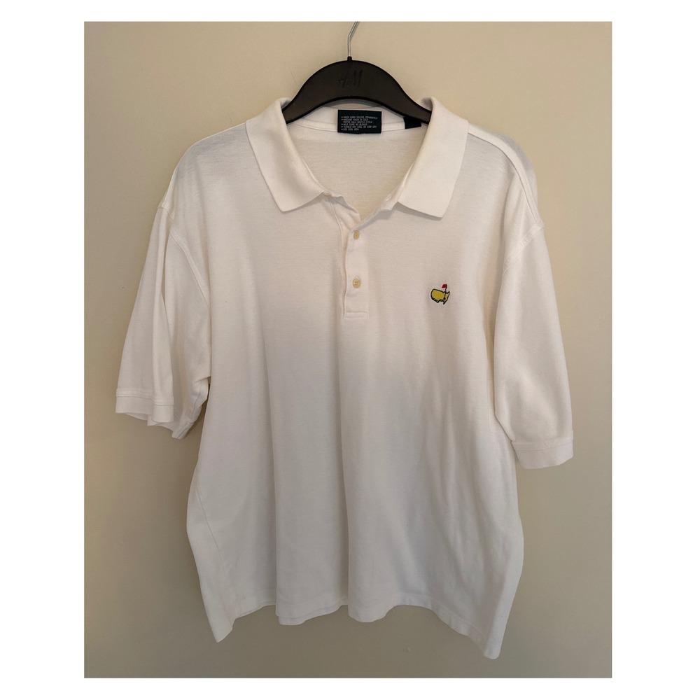 Masters Collection Golf Polo Shirt Mens XL White Cotton Pique Short Sleeve Logo